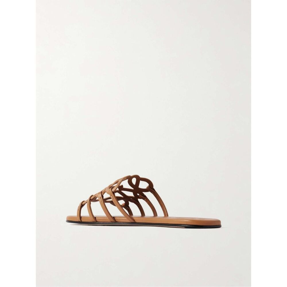 LOEWE Petal Anagram leather slides in Tan EU 38/ US 8 $890 - Picture 3 of 14